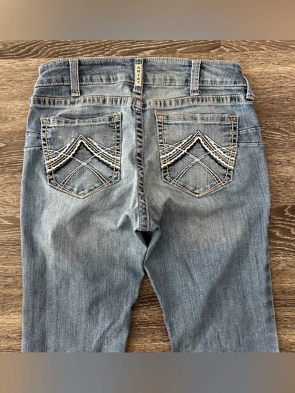 Ariat Real Denim Low Rise Boot Cut Blue Jeans Womens 31L Embroidered Pockets Y2K - Picture 5 of 14